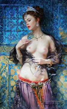 Une jolie femme KR 006 Impressionist Peinture à l'huile
